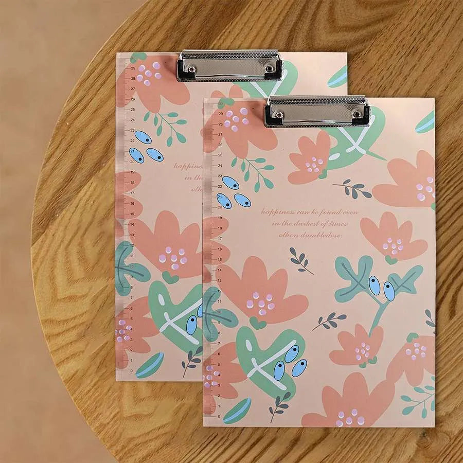 A4 Floral Clipboards with Ruler Edge – Pack of 4, Choice of 4 Designs - photo 3