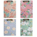 A4 Floral Clipboards with Ruler Edge – Pack of 4, Choice of 4 Designs