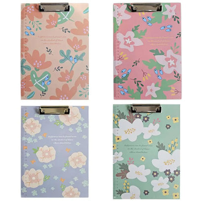 A4 Floral Clipboards with Ruler Edge – Pack of 4, Choice of 4 Designs