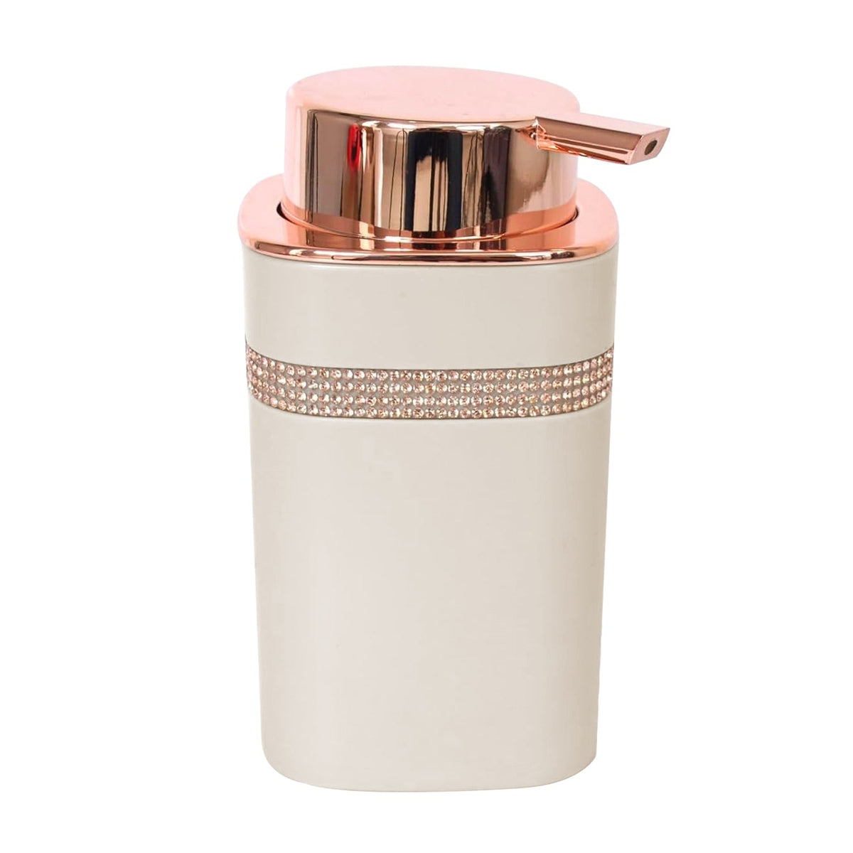4-Piece Bathroom Accessory Set – Rose Gold Pump, Diamanté Band, Black or White - photo 4