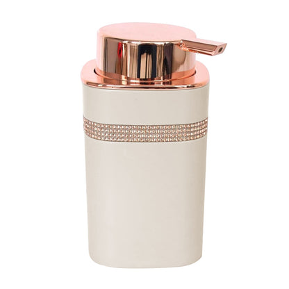 4-Piece Bathroom Accessory Set – Rose Gold Pump, Diamanté Band, Black or White - photo 4