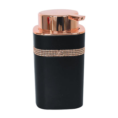 4-Piece Bathroom Accessory Set – Rose Gold Pump, Diamanté Band, Black or White - photo 8