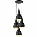 4-Light Teardrop Pendant – Black Metal Shades, Black Rose, E27