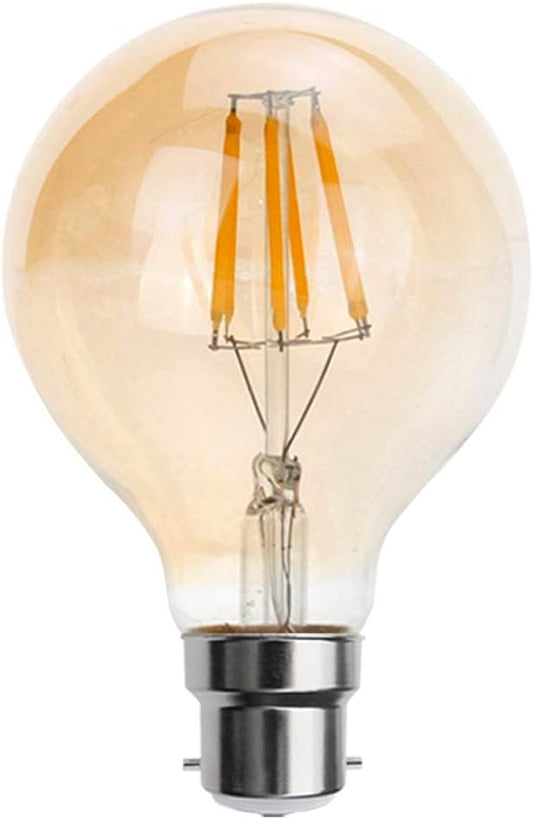 G 80-125W LED Bulb B22/E27 Dimmable Amber Glass~1337