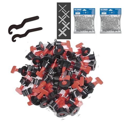 Tile Leveling System Kit Medium – 100pcs Reusable Levelers, 2 Wrenches & 400 Spacers~1323