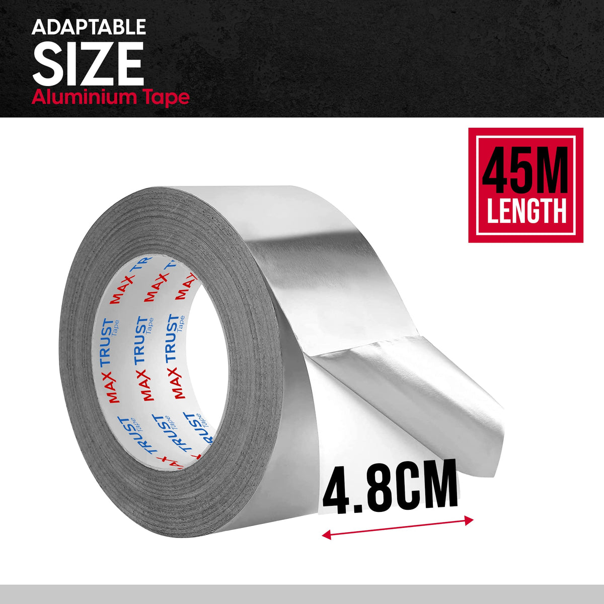 Aluminium Foil Tape – 48 mm x 45 m, Waterproof, 1 or 6 Rolls - photo 3