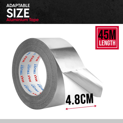 Aluminium Foil Tape – 48 mm x 45 m, Waterproof, 1 or 6 Rolls - photo 3