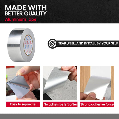 Aluminium Foil Tape – 48 mm x 45 m, Waterproof, 1 or 6 Rolls - photo 4