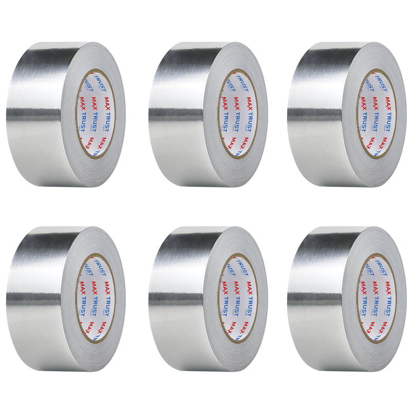 Aluminium Foil Tape – 48 mm x 45 m, Waterproof, 1 or 6 Rolls - 6 Rolls