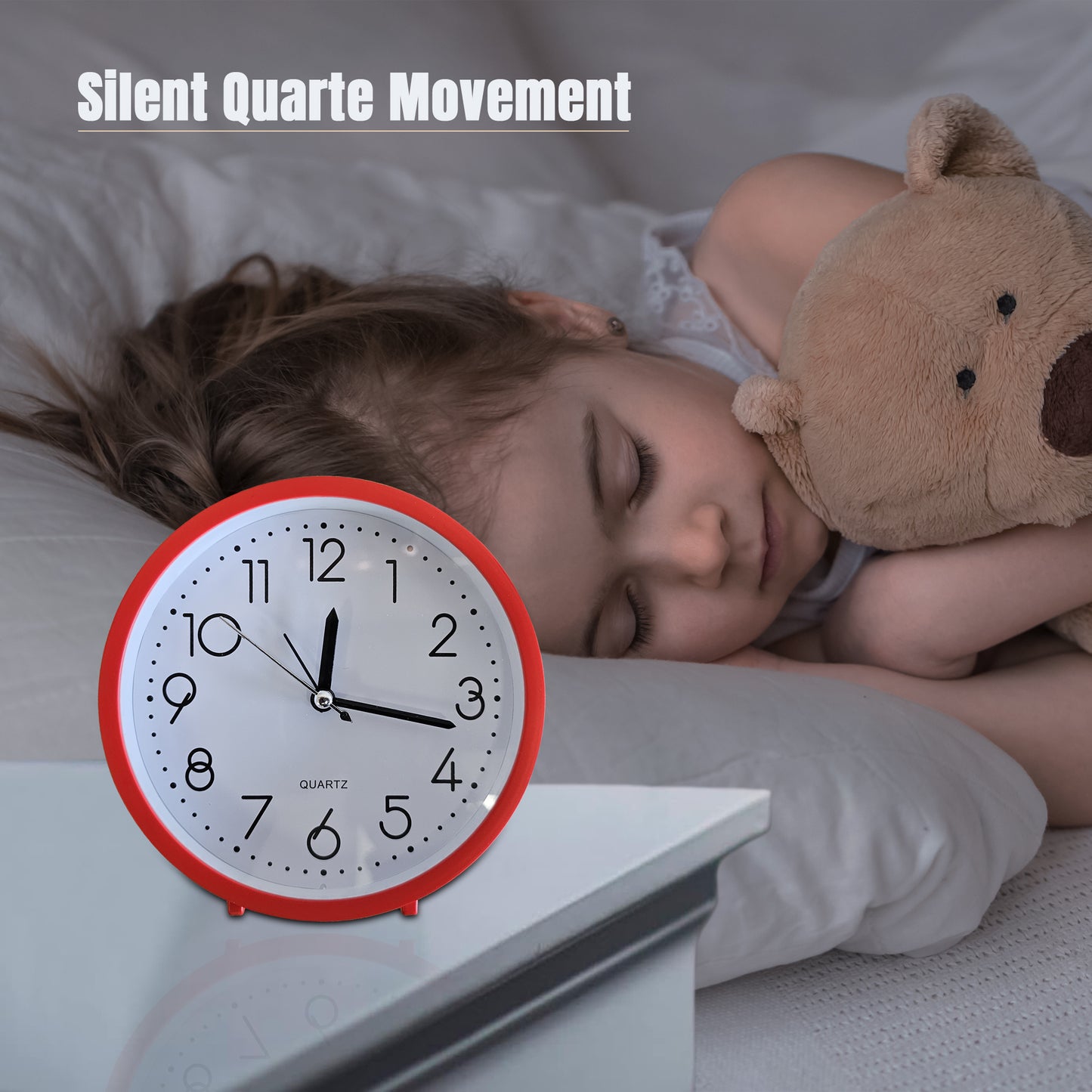 Silent Non Ticking Battery Powered Alarm Clock