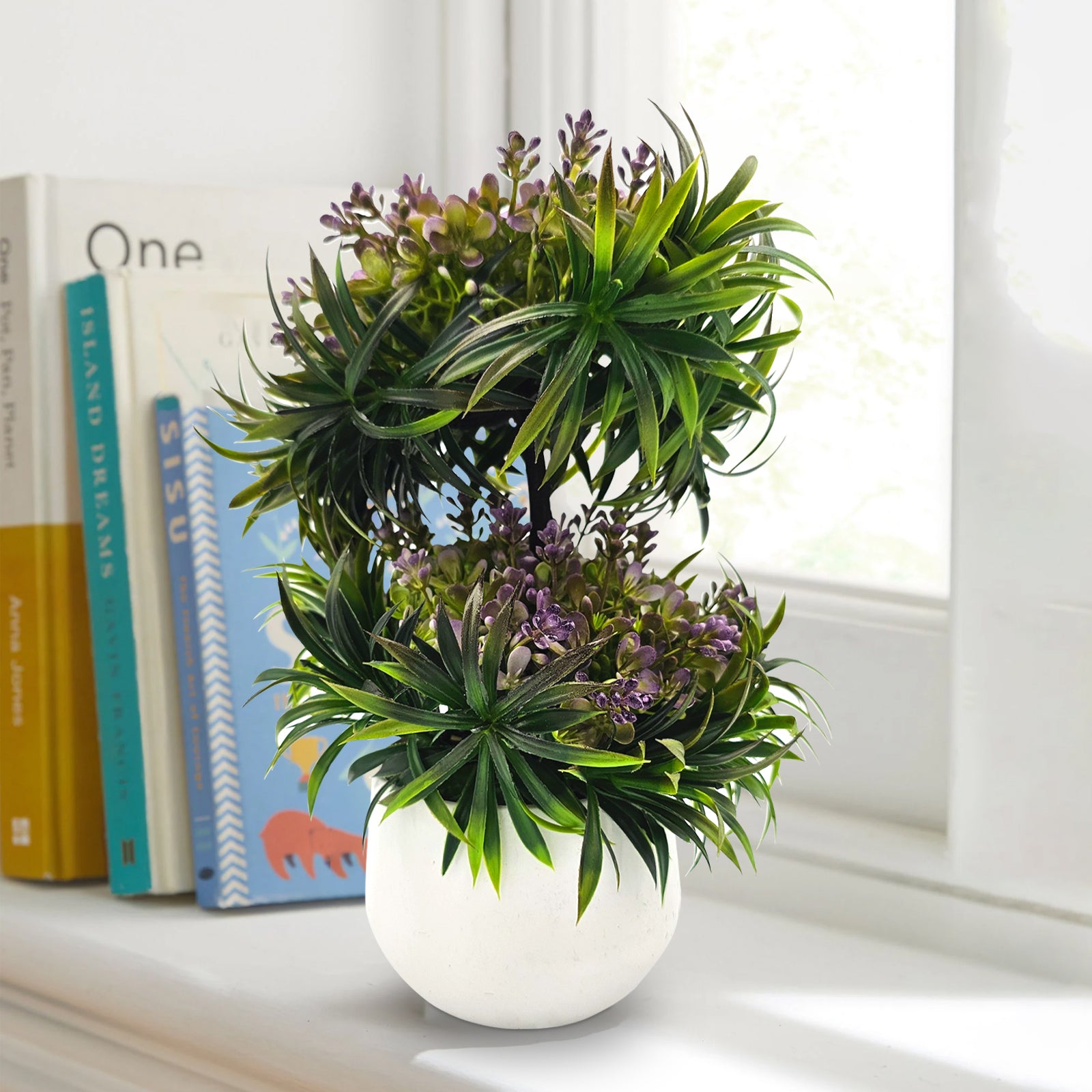 artificial plants in pots outdoor
