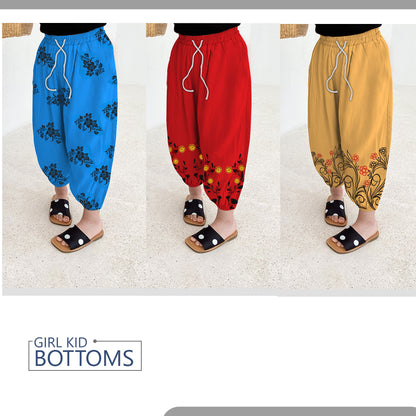 Kids Floral Print Flared bottoms Soft Cotton Pull-On  Bottom~1287