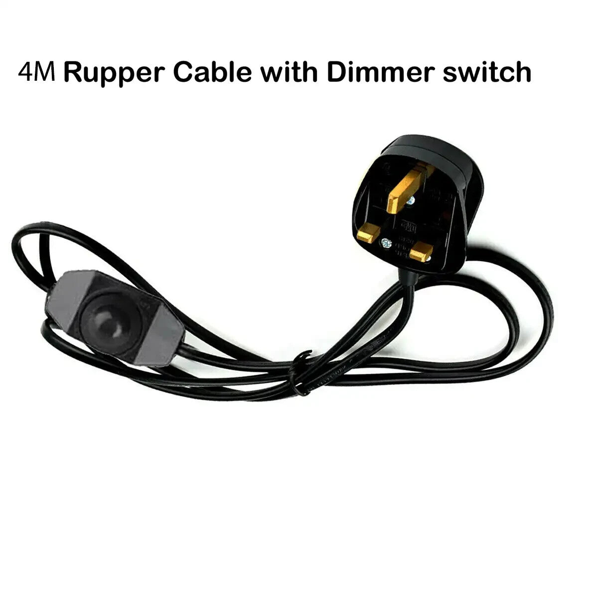 Plug-In Pendant Light Cord – 4 m Black Cable, Dimmer Switch, E27 - photo 2
