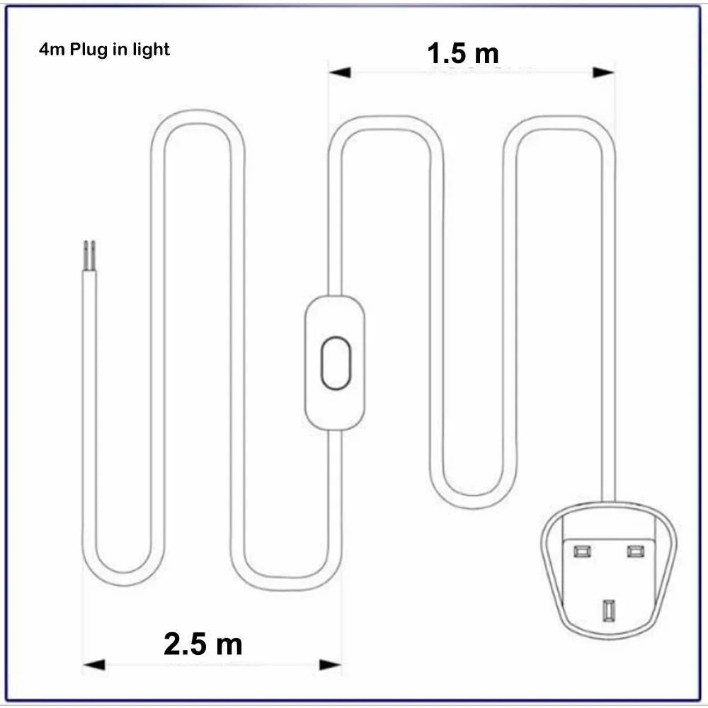 4 m Plug-In Pendant Lamp Holder Kit with Dimmer – White, UK Plug - photo 3