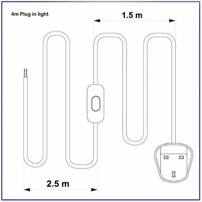 4 m Plug-In Pendant Lamp Holder Kit with Dimmer – White, UK Plug - photo 3