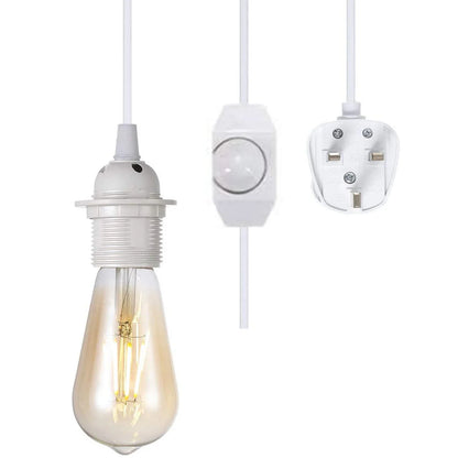 4 m Plug-In Pendant Lamp Holder Kit with Dimmer – White, UK Plug - photo 6