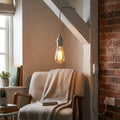 4 m Plug-In Pendant Lamp Holder Kit with Dimmer – White, UK Plug
