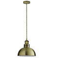 Green Brass Pendant Light with Hammered 26 cm Shade – E27