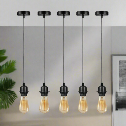 Pendant Light Fitting – E27 Holder, 1 m Cable, Single or Packs - photo 2