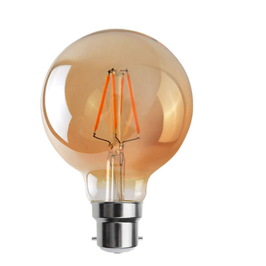 G95 LED 4W Bulb B22 Dimmable Amber Glass~1338