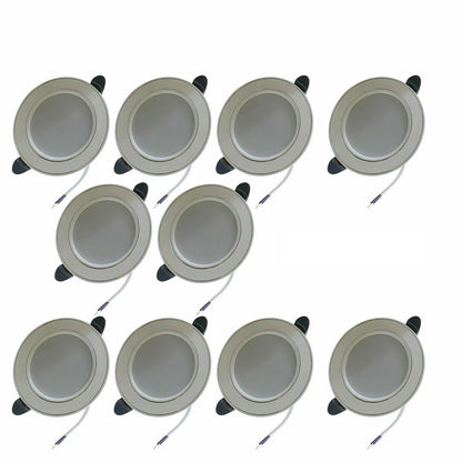 5W Round LED Recessed Downlight – Cool White 6000K, Packs - Silver, Pack of 10, Integrated LED