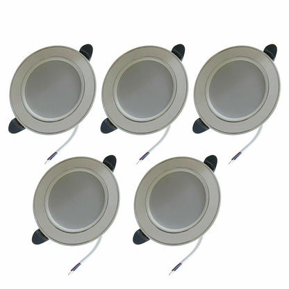5W Round LED Recessed Downlight – Cool White 6000K, Packs - Silver, Pack of 5, Integrated LED