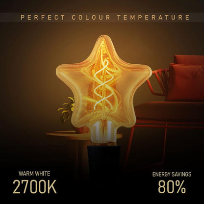 E27 LED Filament Bulb 4W Star Light Bulb Warm White ~1334