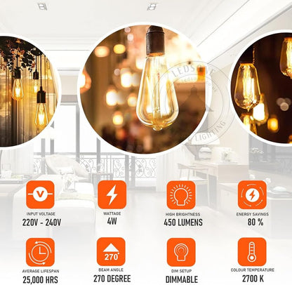 LED Dimmable E27 Screw Light Bulb Globe shape ~1326