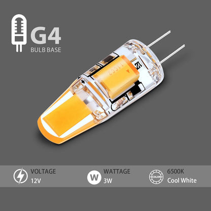 G4 COB LED 3W 12V/220V Cool White Halogen Bulbs~1342