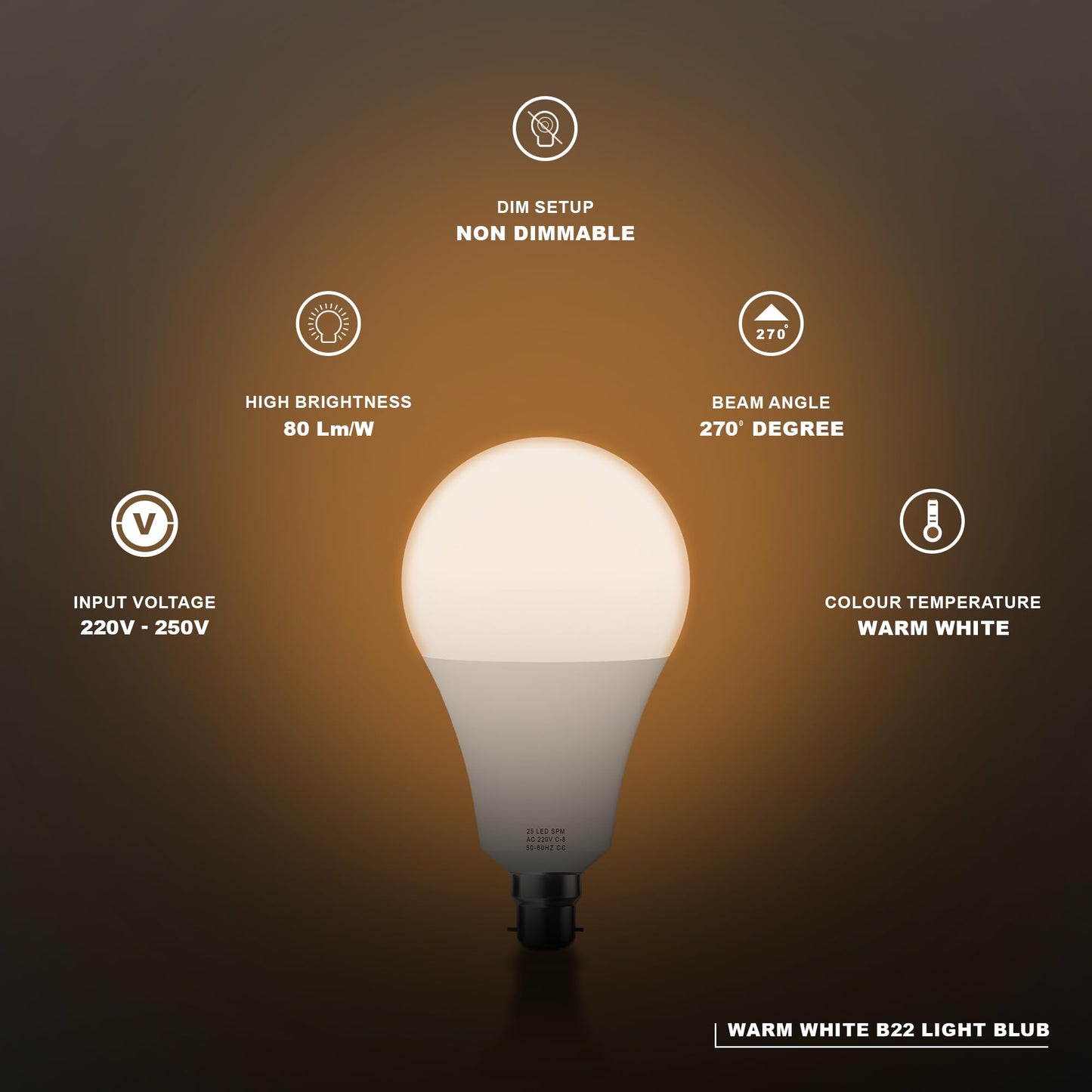 60W Equivalent, Warm White Bulb ~ 1327