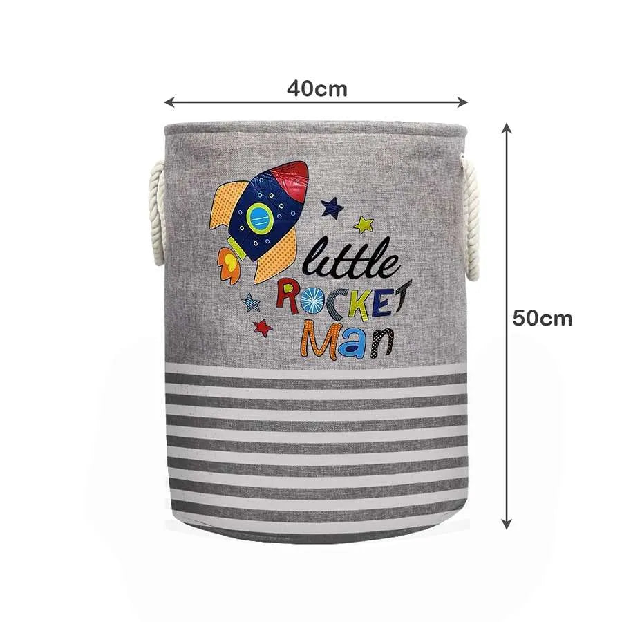 Kids' Laundry Basket – 'Little Rocket Man' Print, Foldable, 40 x 50 cm - photo 3