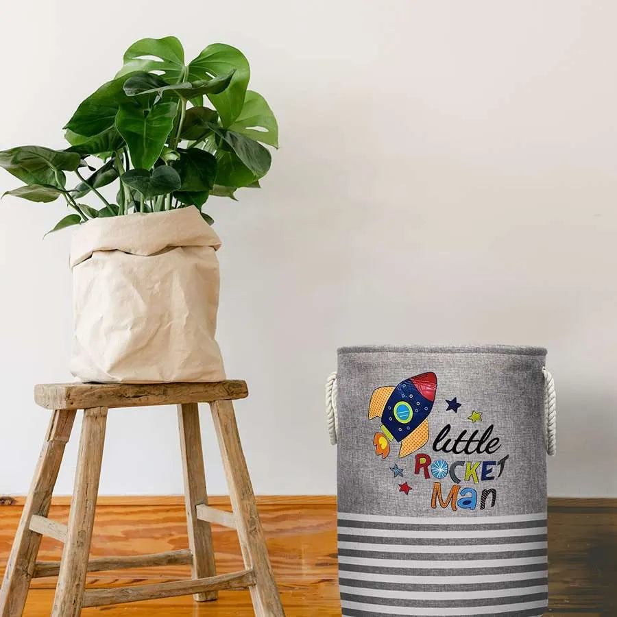 Kids' Laundry Basket – 'Little Rocket Man' Print, Foldable, 40 x 50 cm - photo 6