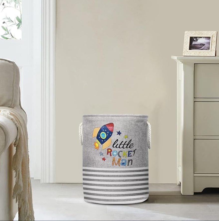 Kids' Laundry Basket – 'Little Rocket Man' Print, Foldable, 40 x 50 cm - photo 7