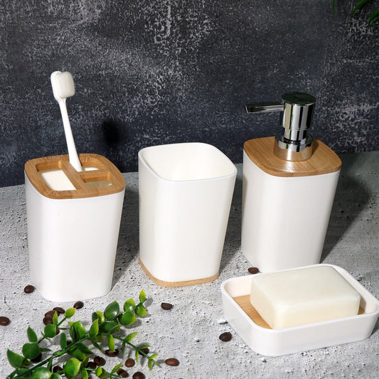 Bathroom Accessory Set with Bin & Toilet Brush – 6 or 7 Pieces, Round or Square - photo 2