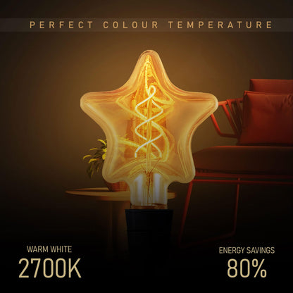 LED G125 4W E27 Globe Bulb Edison Spiral Filament Screw~1330