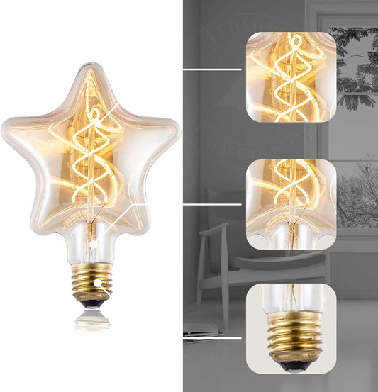 E27 LED Filament Bulb 4W Star Light Bulb Warm White ~1334