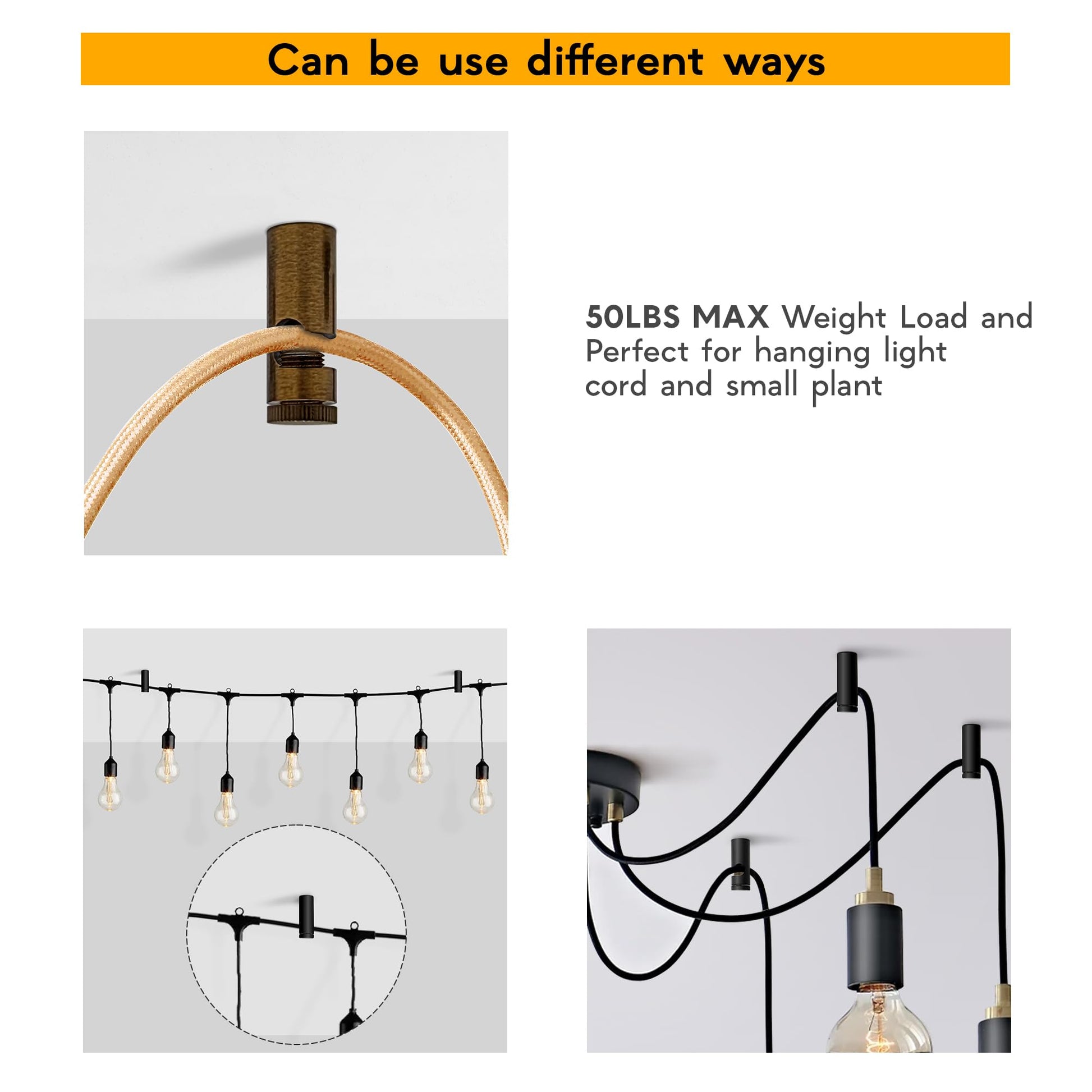 mount hooks lighting for ceili