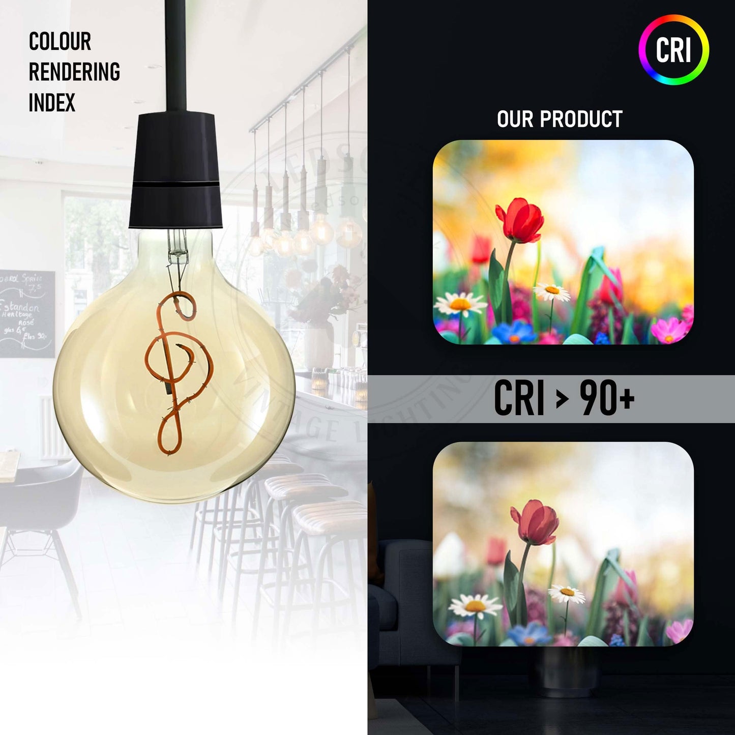 LED G125 4W E27 Globe Bulb Edison Spiral Filament Screw~1330