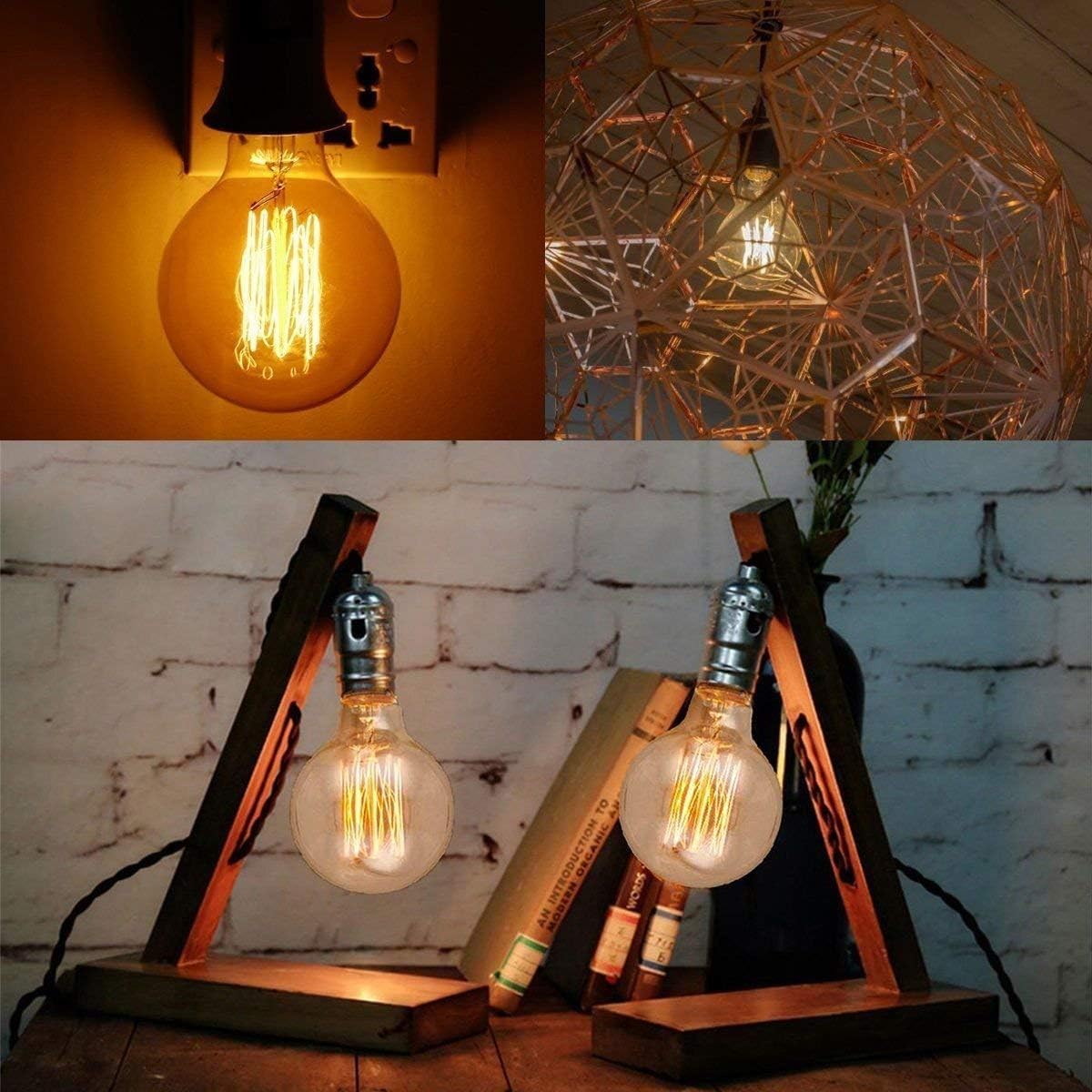 G 80-125W LED Bulb B22/E27 Dimmable Amber Glass~1337