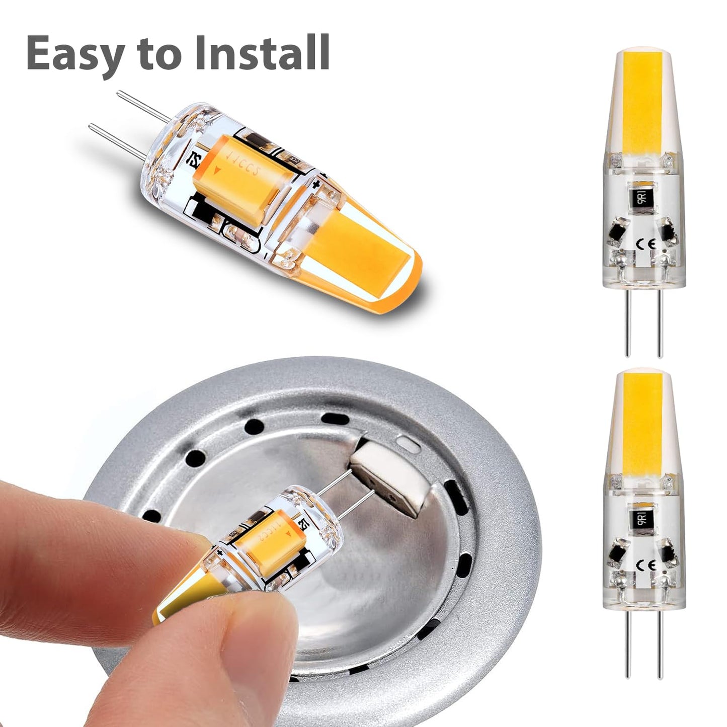 G4 COB LED 3W 12V/220V Cool White Halogen Bulbs~1342