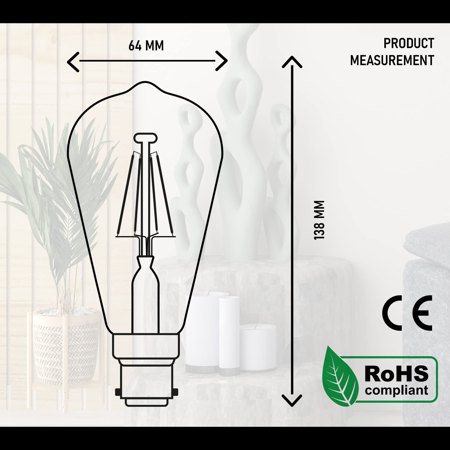 LED G125 4W E27 Globe Bulb Edison Spiral Filament Screw~1330