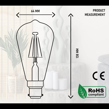 LED G125 4W E27 Globe Bulb Edison Spiral Filament Screw~1330