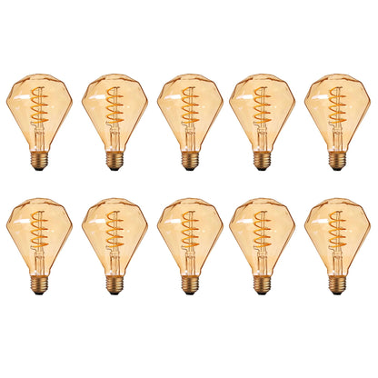 LED Light Bulb Dimond E27 4W Filament Glass Warm White ~1333