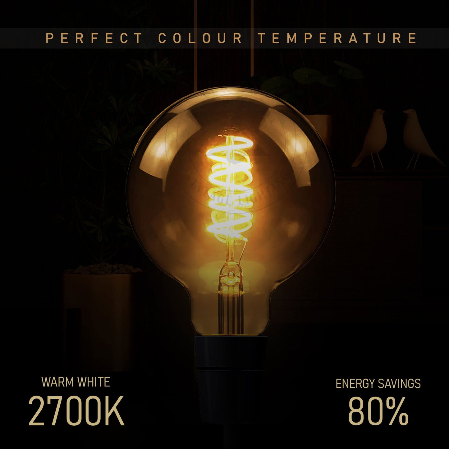 LED G125 4W E27 Globe Bulb Edison Spiral Filament Screw~1330