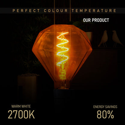 LED G125 4W E27 Globe Bulb Edison Spiral Filament Screw~1330