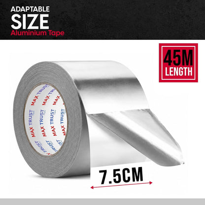 Aluminium Foil Tape – 75 mm x 45 m, Strong Adhesive, 1 or 6 Rolls - photo 3
