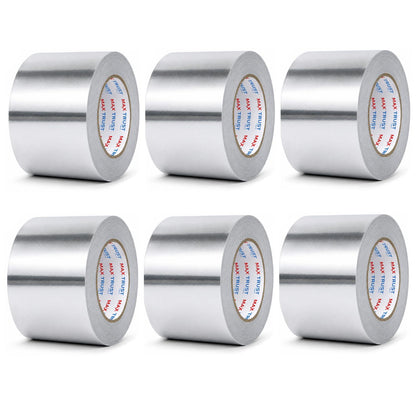 Aluminium Foil Tape – 75 mm x 45 m, Strong Adhesive, 1 or 6 Rolls - 6 Rolls