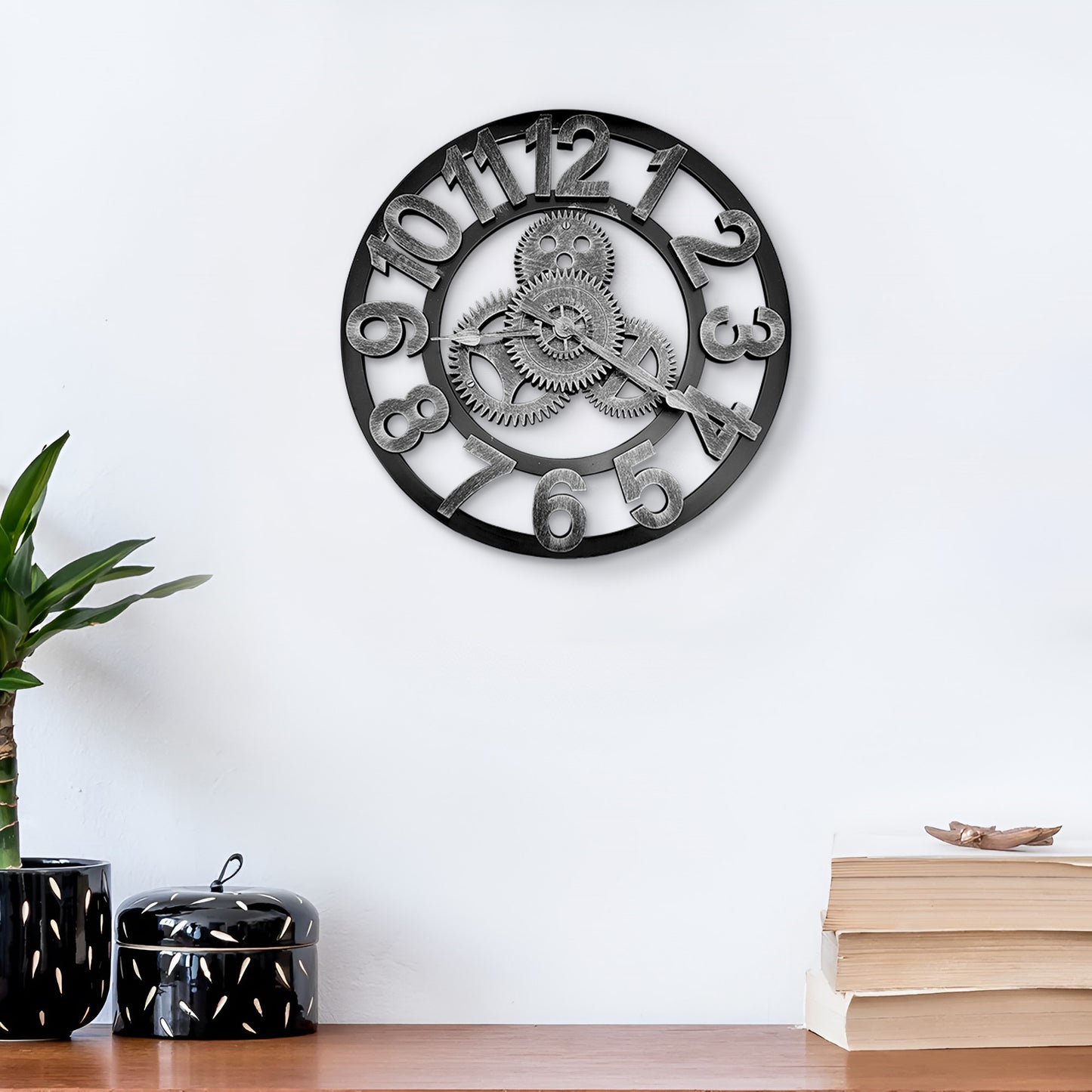 Retro 3D Gear Wall Clock - Unique Mechanical Home Decor ~1024