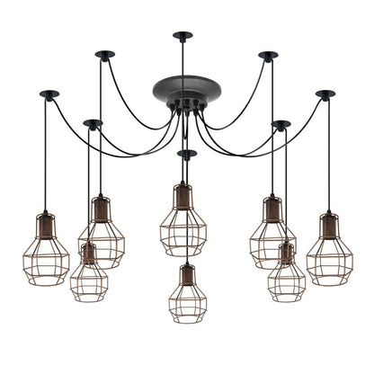 8-Light Spider Pendant with Wire Cages – E27 - photo 5