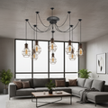 8-Light Spider Pendant with Wire Cages – E27